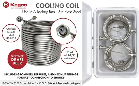 25 jockey box stainless steel beer cooling coil|Kegco Beverage Factory JBC.